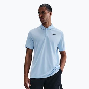 Футболка тенісна чоловіча Nike Court Dri-Fit Polo Solid celestine blue / black