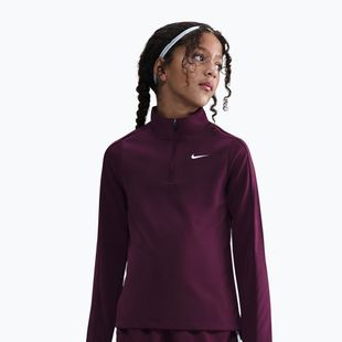 Лонгслів для тренувань дитячий Nike Dri-Fit 1/4 Zip bordeaux/white