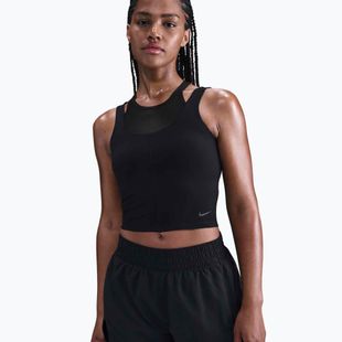 Топ для тренувань жіночий Nike One Fitted Dri-Fit Cropped Tank black/dark smoke grey