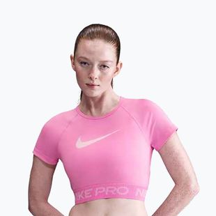Топ для тренувань жіночий Nike Pro Dri-Fit Graphic Cropped playful pink/pink foam/white