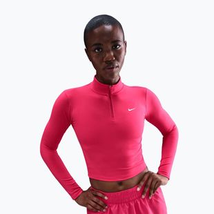Жіночий лонгслів Nike One Fitted Dri-Fit 1/4 Zip Mid Layer rush pink/white
