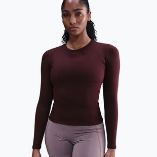 Лонгслів жіночий Nike One Fitted Dri-Fit burgundy crush/white