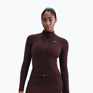 Кофта для тренувань жіноча Nike One Fitted Dri-Fit Full-Zip burgundy crush/white