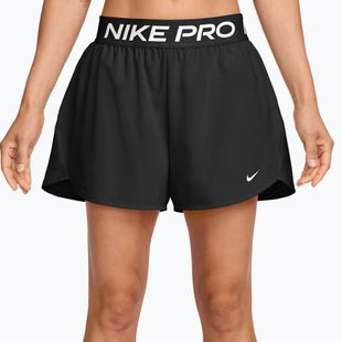 Шорти для тренувань жіночі Nike Pro Dri-Fit Mid-Rise Brief-Lined 3" black/white