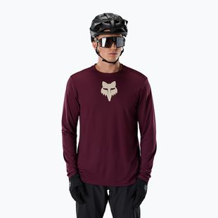Лонгслів велосипедний чоловічий Fox Racing Ranger Fox Head LS dark maroon