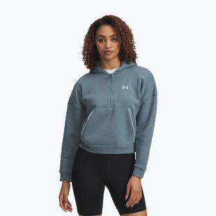 Кофта жіноча Under Armour Rival Fleece Piped HZ Hoodie jasper blue/white