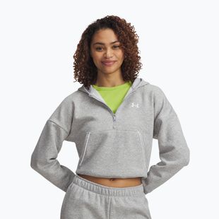 Кофта жіноча Under Armour Rival Fleece Piped HZ Hoodie mod gray light heather/white