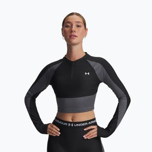 Лонгслів для тренувань жіночий Under Armour HeatGear Rib 1/4 Zip black/castlerock/white