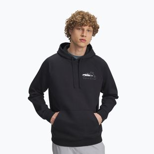 Кофта чоловіча Under Armour Rival Fleece HBR Logo Hoodie black/white