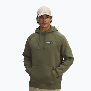 Кофта чоловіча Under Armour Rival Fleece HBR Logo Hoodie marine od green/stone