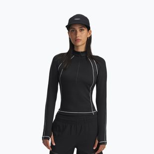 Лонгслів для тренувань жіночий Under Armour ColdGear Textured 1/2 Zip black/white/metalic silver
