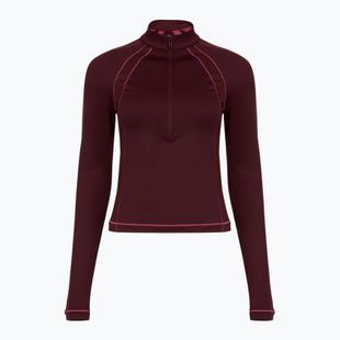 Футболка жіноча Under Armour ColdGear Textured 1/2 Zip dark maroon/fuchsia dusk/metallic silver