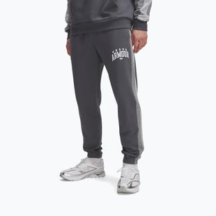 Штани для тренувань чоловічі Under Armour Rival Fleece Colorblock castlerock/mod gray/white