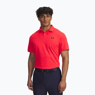 Футболка поло чоловіча Under Armour Tee To Green Pique Polo racer red/black