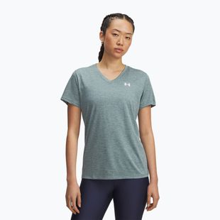 Футболка для тренувань жіноча Under Armour Tech V-Twist jasper blue/white
