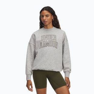 Кофта жіноча Under Armour Rival Fleece Varsity Crew halo gray light heather/expedition green