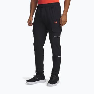 Штани для тренувань чоловічі Under Armour Tech Utility Woven black/castlerock/venom red
