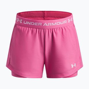 Шорти для тренувань дитячі Under Armour UA Tech Play Up 2IN1 Shorts pink frenzy/white