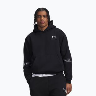 Кофта чоловіча Under Armour Icon Fleece Taped Hoodie ultimate black/white