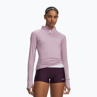 Кофта для бігу жіноча Under Armour Velociti Half Zip mauve pink/reflective