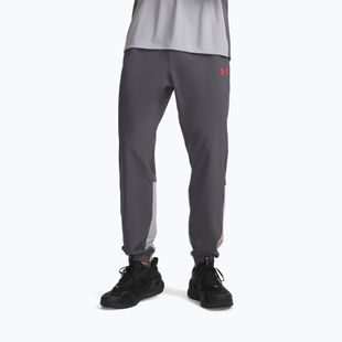 Штани для тренувань чоловічі Under Armour Tech Utility Woven Pants castlerock/mod gray/racer red