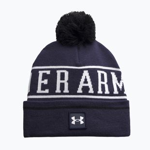 Шапка зимова чоловіча Under Armour Halftime Pom Beanie midnight navy/white/white