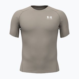 Футболка для тренувань чоловіча Under Armour HG Armour Comp timberwolf taupe/white