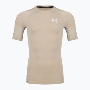 Футболка для тренувань чоловіча Under Armour HG Armour Comp timberwolf taupe/white