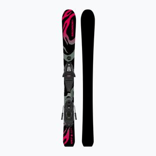 Лижі гірські дитячі + кріплення Salomon QST Jr Black XS + C5 GW black/neon punch