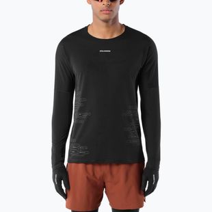 Лонгслів для бігу чоловічий Salomon Sense Aero GFX Tee LS deep black/black beauty