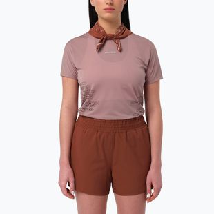 Футболка для бігу жіноча Salomon Sense Aero GFX Tee SS antler/chocolate fondant