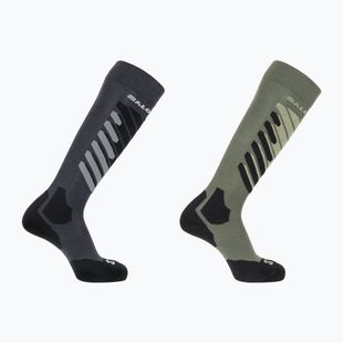 Шкарпетки лижні Salomon S/Access 2-Pack anthracite/deep lichen green