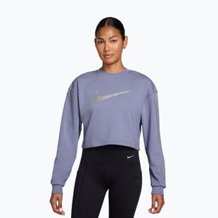 Кофта для тренувань жіноча Nike Pro Dri-Fit Crew Neck iron purple/metallic silver/white