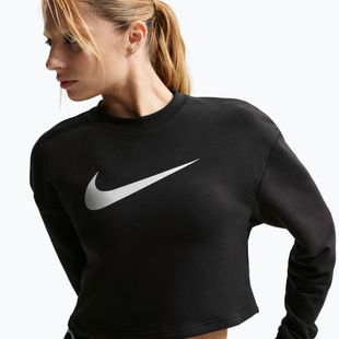 Кофта для тренувань жіноча Nike Pro Dri-Fit Crew Neck black/metallic silver/white