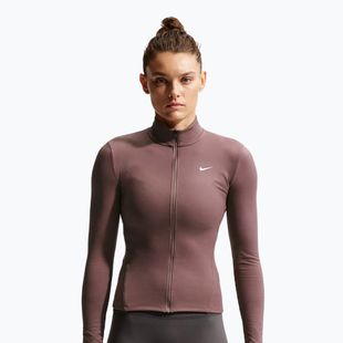 Кофта тренувальна жіноча Nike One Fitted Dri-Fit Full-Zip burgundy tattoo/white