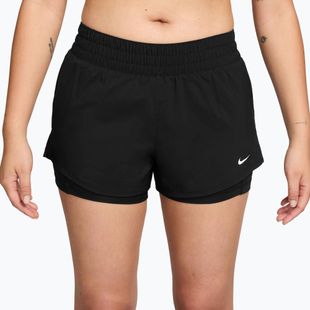 Шорти для бігу жіночі Nike One Dri-FIT 2IN1 black/white