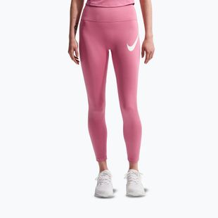 Лосини для бігу жіночі Nike Tempo Swoosh Run High-Waisted 7/8 peony/white