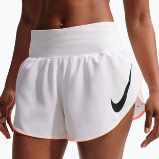 Шорти для бігу жіночі Nike Tempo Swoosh Dri-Fit Mid-Rise Brief-Lined white/orange pulse/black