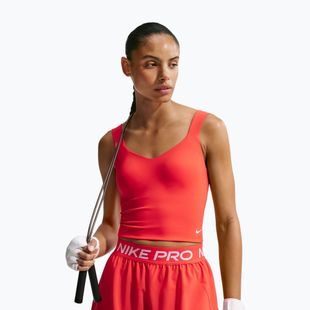 Футболка для тренувань жіноча Nike Pro Sculpt Medium Support Padded Tank light crimson/white