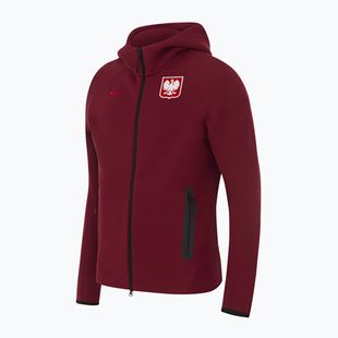 Кофта футбольна чоловіча Nike Tech Fleece Poland Full Zip Hoodie team red