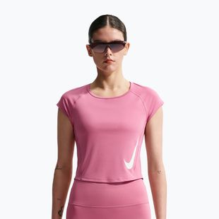 Футболка для бігу жіноча Nike Swoosh Run Dri-Fit peony/photon dust/white