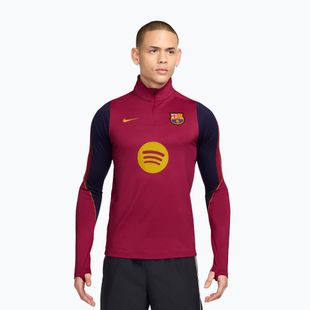 Кофта футбольна чоловіча Nike FC Barcelona Strike Soccer Drill Top noble red/mineral yellow/mineral yellow