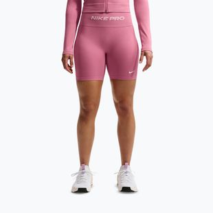 Шорти для тренувань жіночі Nike Pro Seamless High Waisted Biker 5" peony/white