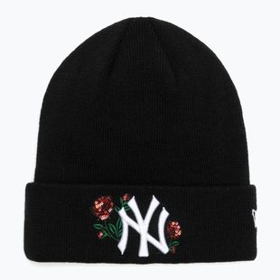 Шапка зимова жіноча New Era Sequin Rose Beanie New Yor Yankees black