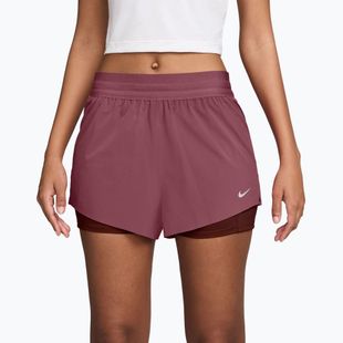 Шорти для бігу жіночі Nike Swift Mid-Rise 2in1 pink smoke/mystic dates