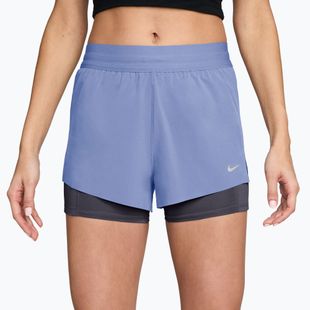Шорти для бігу жіночі Nike Swift Mid-Rise 2in1 aluminum/royal tint