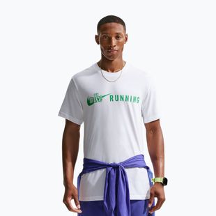 Футболка для бігу чоловіча Nike Dri-Fit Running T-Shirt white/green spark