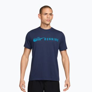 Футболка для бігу чоловіча Nike Dri-Fit Running T-Shirt midnight navy/light current blue
