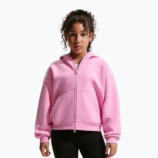 Кофта дитяча Nike Sportswear Studio Fleece pink rise/white