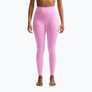 Легінси для тренувань жіночі Nike One pink rise/white